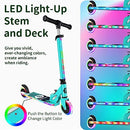 BELEEV Scooters for Kids Ages 3-12 with Light-Up Wheels & Stem & Deck, 2 Wheel Folding Scooter for Girls Boys, 3 Adjustable Height, Non-Slip Pattern Deck, Lightweight Kick Scooter for Children