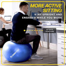 URBNFit Exercise Ball - Yoga Ball for Workout, Pilates, Pregnancy, Stability - Swiss Balance Ball w/ Pump - Fitness Ball Chair for Office, Home Gym, Labor- White, 22 in