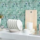 10-Sheet Kitchen Backsplash Peel and Stick Tile Thicker Version Vinyl 3D Hexagon Marble Tiles Stick on Wall 12" x 12"