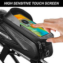 Souke Sports Bike Frame Bag Phone Mount Waterproof Top Tube Bag Bicycle Accessories Touch Screen Front Bike Pouch Fits Phone Under 7.2’’