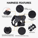 Tactical Dog Vest Harness with Pouches for Medium Large Dogs No Pull, Military Dog Harness with Rubber Handle, Service Dog Vest with Molle & Loop Panels, Adjustable Pet Harness for Hunting Walking