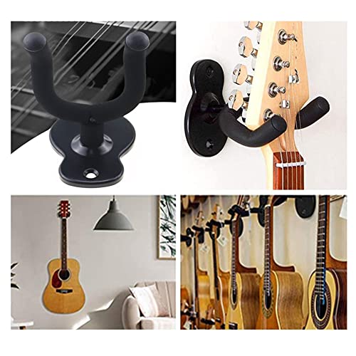 Wanfoou 2 Pack Guitar Wall Mount Hanger Hook,Hook Black Metal Guitar Holder,Musical Instruments Stand for Hanging All Size Guitars,Mandolin, Bass, Banjo