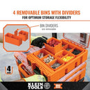 Klein Tools 54808MB MODbox Tall Compartment Box, Half-Width Modular Storage Toolbox with 4 Removable Bins for Fasteners and Small Components