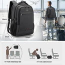DUSLANG 17 Inch Laptop Backpack for Travel Water Resistant College Backpack for Men Laptop Bag with USB Charging Port, Black, 17Inch, Compact
