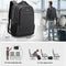 DUSLANG 17 Inch Laptop Backpack for Travel Water Resistant College Backpack for Men Laptop Bag with USB Charging Port, Black, 17Inch, Compact