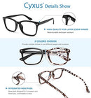 Cyxus 2 Pack Blue Light Blocking Glasses Filter UV400 Computer Gaming Glasses Square Frame Eyeglasses for Women Men 4002T03