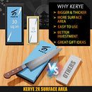 KERYE Premium XL Whetstone Knife sharpeners, 1000/6000 Grit Extra Large Surface, Professional Japanese Knife Sharpening Stone Set, Wet Stone Sharpening Kit, Flattening Stone, Angle Guide