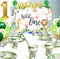 FVABO Wild One Birthday Decorations - Jungle Theme Party Supplies Tableware Includes Plates, Cup, Napkin, Balloon, Backdrop, Tablecloth, Straw, Cutlery, Banner, Safari Theme 1st Birthday Decorations