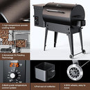 KingChii 2023 Upgrade Portable Wood Pellet Grill Multifunctional 8-in-1 BBQ Grill with Automatic Temperature Control Foldable Leg for Backyard Camping Cooking Bake and Roast, 456 sq in Bronze