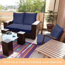 Huwena 6 Pcs Outdoor Deep Seat Chair Cushions Waterproof Patio Chair Cushions Set, Outdoor Cushions for Patio Furniture Replacement, Removable Back Cushion for Chair Sofa Couch(Navy Blue)
