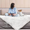 Pawque Luxury Faux Fur Throw Blanket Super Soft Oversized Throw Blankets, 90x90 inches, Decorative Blankets for Sofa Couch Bed Chair Photo Props, Breathable & Washable, Cream
