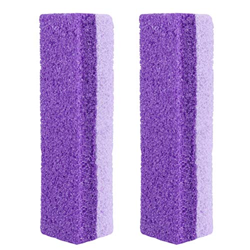 HEALIFTY 2Pcs Foot Pumice Stone Exfoliator Pedicure File Block Callus Remover Scrubber (Purple)