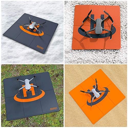 2021 VCUTECH Drone Landing Pad Pro Fast-Fold Double-Side Waterproof 25 inch(65cm) Compatible with DJI Mavic Air 2, Mavic Mini 2, Mavic 2 Pro/Zoom, DJI FPV, Drone Accessories(Black)