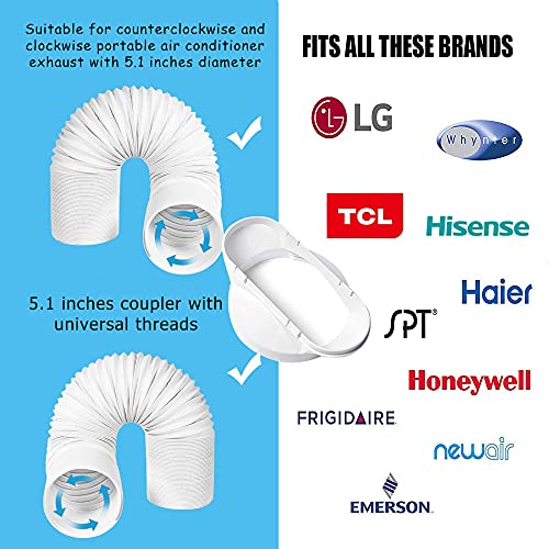 Portable Air Conditioner Window Kit, Portable AC Window kit with 2pack 3m Seal, Sliding AC Vent Kit for Exhaust Hose (5.1"/13cm)