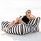 Floating Bean Bag for Pool- Pool Floating Bean Bag - Original Adult Size Water Pool Floating Bean Bags- Water Play Lounge Chair- Reusable Bean Bag for Swimming- Outdoor Stripes Bean Bag Pouf Cover (C
