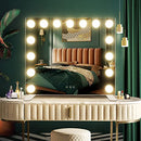 Maxkon Makeup Mirror with Light Hollywood Mirror Lighted Vantity Mirror 15 LED with Touch Screen Tabletop Mirror Aluminium Frame 60x50cm