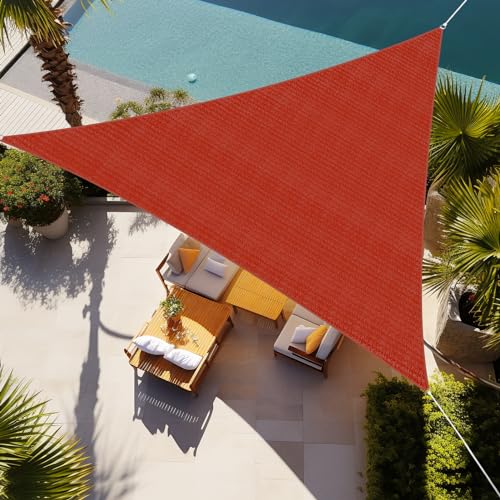 Shade&Beyond 12'x12'x12' Sun Shade Sail Triangle Canopy Rust Red Outdoor UV Sunshade Sail for Patio Yard Backyard Garden Lawn