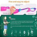 Hianjoo [2 Pack] Skipping Rope, Kids Adjustable Cotton Rope Wooden Handle Jump Rope for Children Boys and Girls for Exercise Fitness Training Weight Loss Outdoor Activity, Pink and Blue