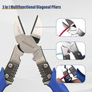 Diagonal Cutting Pliers-KAIHAOWIN 8" Heavy Duty Wire Cutter Wire Stripper Crimper-High Leverage with Compound Action Design Diagonal Cutters-Multi function Professional Industrial Cut Hardened Wire