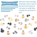 UNICRAFTALE About 48Pcs 4 Colors 3 Sizes 304 Stainless Steel Stud Earring Findings with Ear Nuts 0.8mm Pin Hypoallergenic Flat Round Earring Post with Hole Earring Studs Components for Earring Making