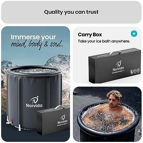 Ice Bath Tub Outdoor, Large Cold Water Therapy Ice Recovery Pod with Lid, All-Weather Cover, Portable Adult Ice Bath for Outside Cold Plunge