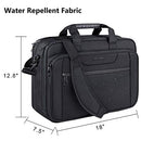 KROSER 18" Laptop Bag Expandable Laptop Briefcase Fits Up to 17.3 Inch Laptop Water-Repellent Shoulder Messenger Bag Computer Bag for Travel/Business/School/Men/Women-Black