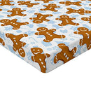 Ambesonne Gingerbread Man Fitted Sheet Set, Traditional Christmas Cookie Pattern Tile, Decorative Bedding All-Round Elastic Pocket 2 Pcs, Twin Size, Light Caramel