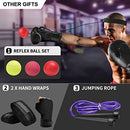 Seeutek Punching Bag for Adults, Unfilled 4FT PU Boxing Bag Heavy Bag Set with 12OZ Boxing Gloves, Wraps, Chain for MMA Kickboxing Karate Muay Thai Taekwondo Home Gym Training