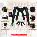 MELOTOUGH Tool Belt Braces Construction Bag Suspenders Heavy Duty Padded Work belt Suspenders for Carpenter/Electrician/Roofing/Farmer work Suspension Rig, Black, Tool Belt Suspenders