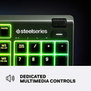 SteelSeries Apex 3 Whisper Quiet IP32 Water & Dust-Resistant Gaming Keyboard - Prism 10-Zone RGB Illumination - Premium Magnetic Wrist Rest