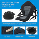 Vashly Kayak Seat Deluxe Padded Fishing Boat Seat Deluxe Sit-On-Top Canoe Seat Cushioned - Comfortable Backrest Support Universal Sit with Adjustable Back Strap and Storage Bag