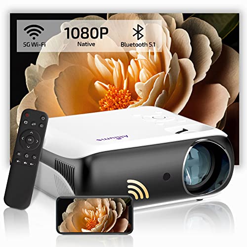 ALLIUMS 4K Projector with 10,000 Lumens, 300" Inch Screen Size, 5G+2.4G Wi-Fi & Bluetooth, Compatible with HDMI, USB, TF, VGA, AUX, AV…