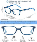 TR90 Kids Blue Light Blocking Computer Glasses Video Gaming Glasses for Children Deep Sleep Eyewear 4-12