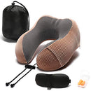 Travel Pillow, Memory Foam Neck Pillow with 360-Degree Head Support Comfortable Airplane Pillow with Storage Bag Lightweight Traveling Pillow for Sleeping, Car, Train, Bus and Home Use(Coffee)