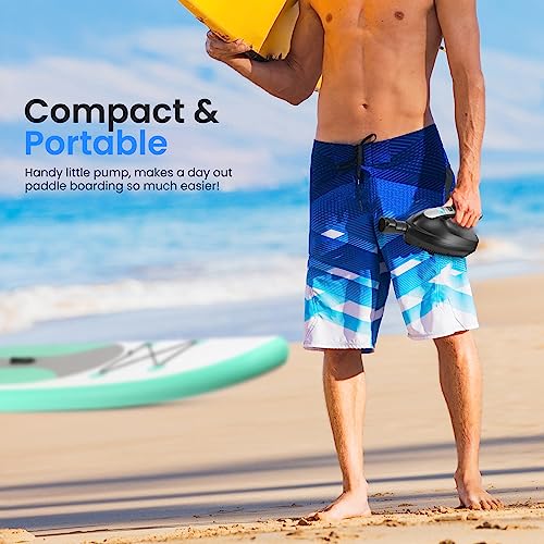 Serene Life Digital Electric Air Pump Compressor - 110W 12 Volt Quick Air Inflator w/LCD, 0-16 Adjustable PSI - For Water Sport Inflatable SUP Stand Up Paddle Board - SereneLife SLPUMP20