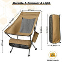Loyala Outdoor Camping Chair Portable Lightweight Folding Camp Chairs with Headrest High Back for Outdoor Hiking Travel Picnic Fishing Backpacking