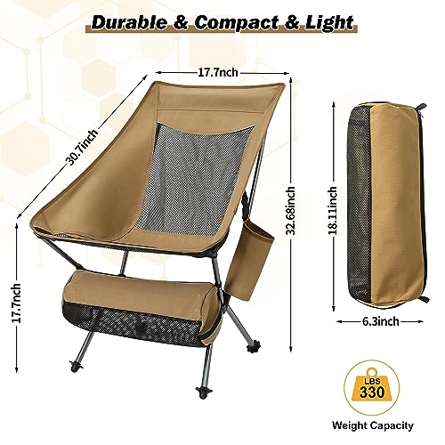 Loyala Outdoor Camping Chair Portable Lightweight Folding Camp Chairs with Headrest High Back for Outdoor Hiking Travel Picnic Fishing Backpacking