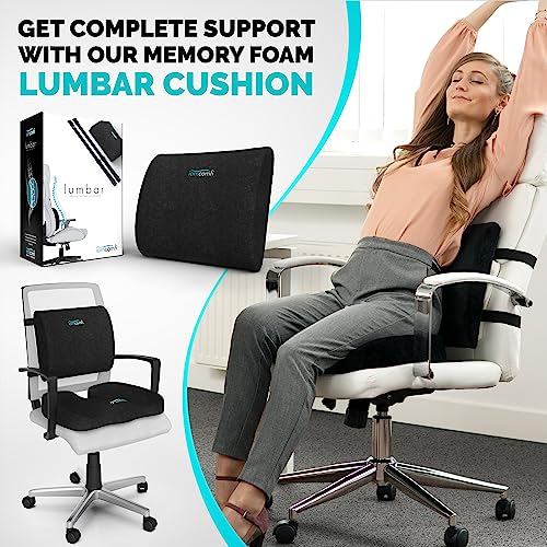 iamcomfi Seat Cushion - Medium - Coccyx Car Seat Cushion for Office Chair, Desk & Car Driving - Premium Heat Sensitive & Durable Memory Foam Sitting Pillow - Home Office Back Cushions & Seat Cushions