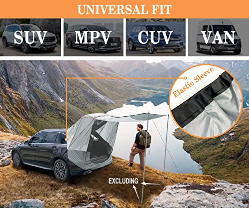 Hasika Canopy Tent Easy Set Up Sun Shade with Mesh Netting for Camping Road Trip Park Waterproof 3000MM UPF 50+ Gray (Small)