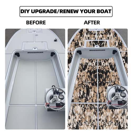 FOCEAN Boat Flooring EVA Foam Boat Decking Camo Marine Flooring Self-Adhesive Boat Mat Boat Carpet for Motorboat RV Yacht Kayak Surfboard, 94.5''x 47.2'', Desert Camo