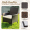 IDZO Wicker Dining Chairs Set of 4, 400Ibs Capacity All-Weather Outdoor Patio with Powder Coated Steel Frame, Removable Seat Cushion, Easy Assembly, 24.5" D x 25.75" W x 34.5" H, Multi-Brown