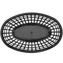 SINJEUN 60 Pack 9 x 5.7 x 1.6 Inch Black Fast Food Baskets, Plastic Oval Fast Food Basket, Fast Food Serving Baskets for Fries, Hot Dog, Burgers, Sandwiches, Bread, Kitchen and Restaurant Supplies