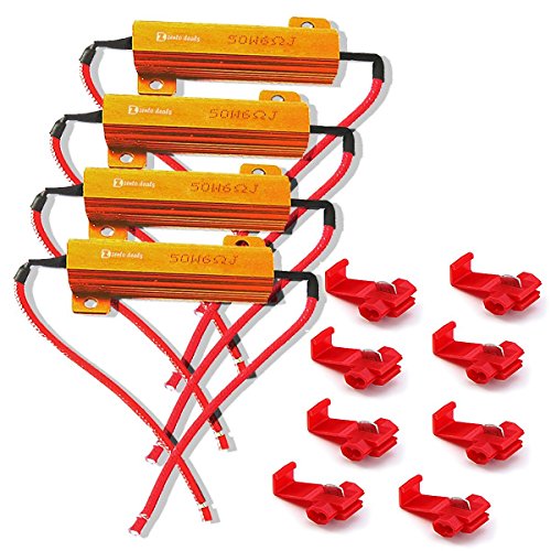 Zento Deals 4 Pieces of 6 Ohm 50W LED Load Resistors - Fix The Flickering LED Turn Signal Light or LED License Plate Lights or DRL