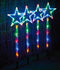 4 PCS Multi-Colored 60 LED Star Solar Christmas Pathway Outdoor Christmas Decoration Garden Lights