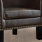 Rosevera Duilio Club Style Barrel Armchair For Living Room Faux Leather Accent Chair, Tone Espresso