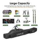 Lixada Fishing Rod Case, Portable Folding Fishing Rod Case Fishing Pole Reel Storage Bag Fishing Gears Organizer