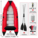 AZXRHWYGS 10 ft Dinghy Boats, 4 Persons Inflatable Boat Fishing Kayak Raft Sport Boat for Adults with Paddles Air Pump Carry Bag