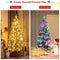 Costway 1.8M/6 ft Pre-lit Snow Flocked Christmas Tree with 9 Lighting Modes and Color Changing LED Lights, Artificial Xmas Hinged Tree with Remote Controller, Xmas Pine Tree Christmas Decoration for Home, Office, Party