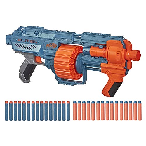 Nerf Elite 2.0 - Shockwave RD-15 Blaster - Pump Action - 30 Nerf Darts - 15-Dart Rotating Drum - Built-In Customizing Capabilities - Toys For Kids - E9527 - Ages 8+