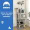MWPO 63.8 inches Multi-Level Cat Tree for Large Cats with Sisal-Covered Scratching Posts, Padded Platform, Hammock and Condo,Stable Cat Tower Cat Condo Pet Play House-Light Gray